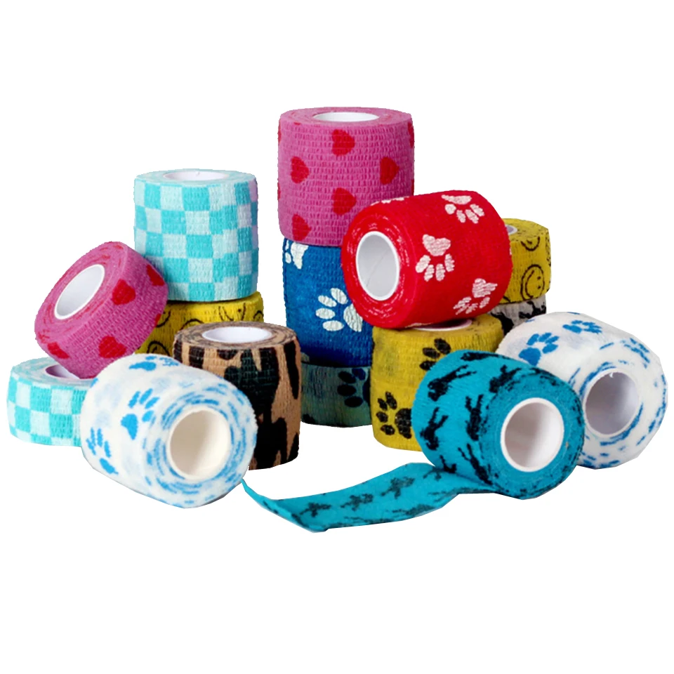 1 рулон 5*450 см самоклеящаяся эластичная ручка для татуировки домашних животных