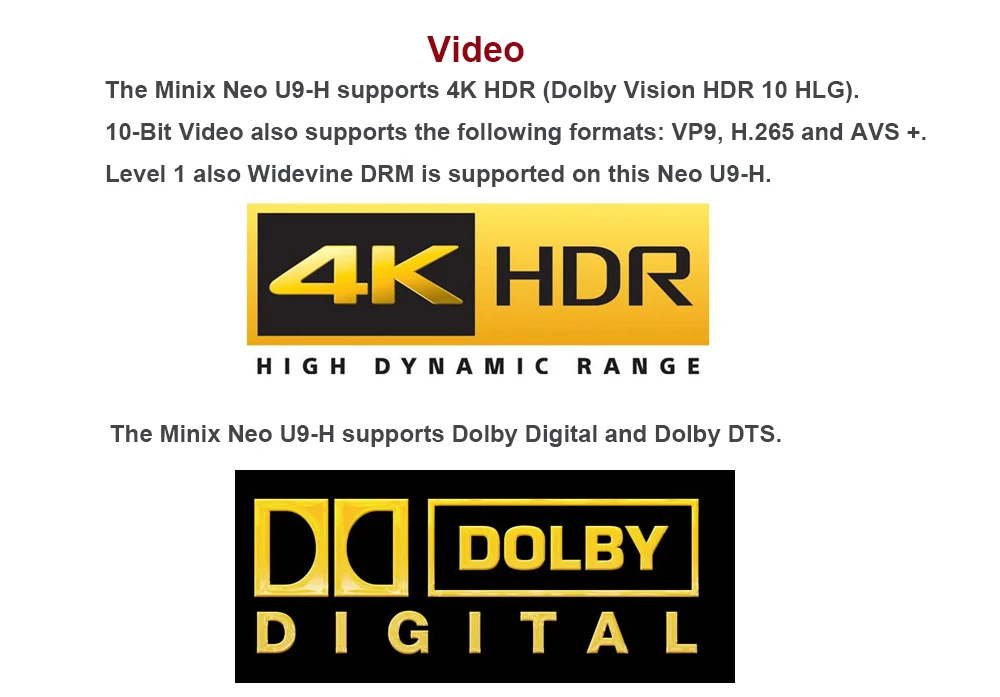 Procaja MINIX NEO U9-H Android 6,0 ТВ приставка Amlogic S912-H Восьмиядерный 2G 4K HDR wifi Смарт ТВ приставка