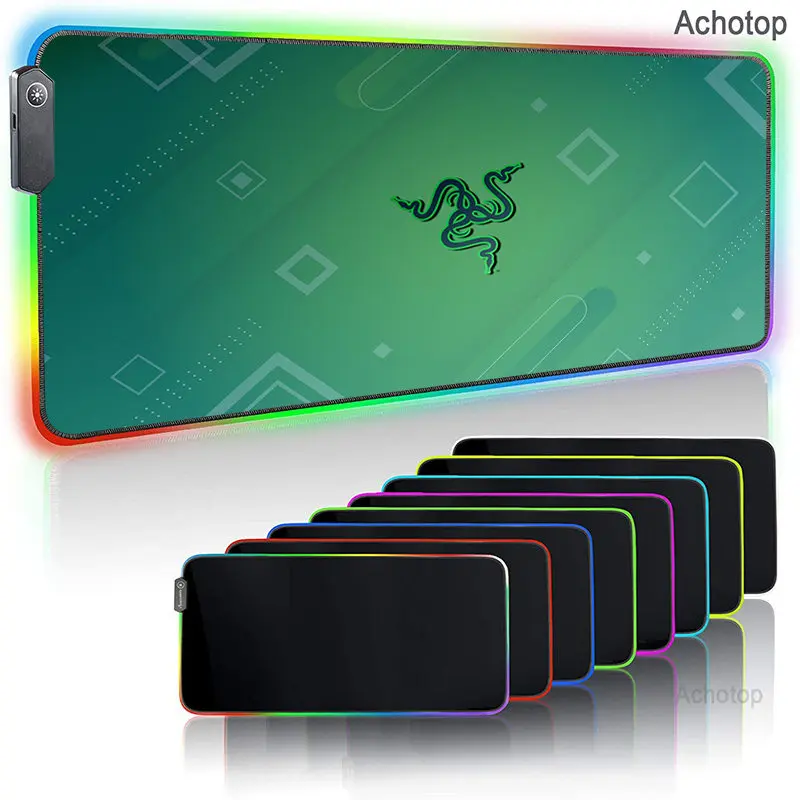 

Razer Logo RGB Mouse Pad Gaming Computer Mousepad LED Large Mouse Carpet Gamer Mousepad Carpet Big XXL Mouse Mat Play Desk Mat