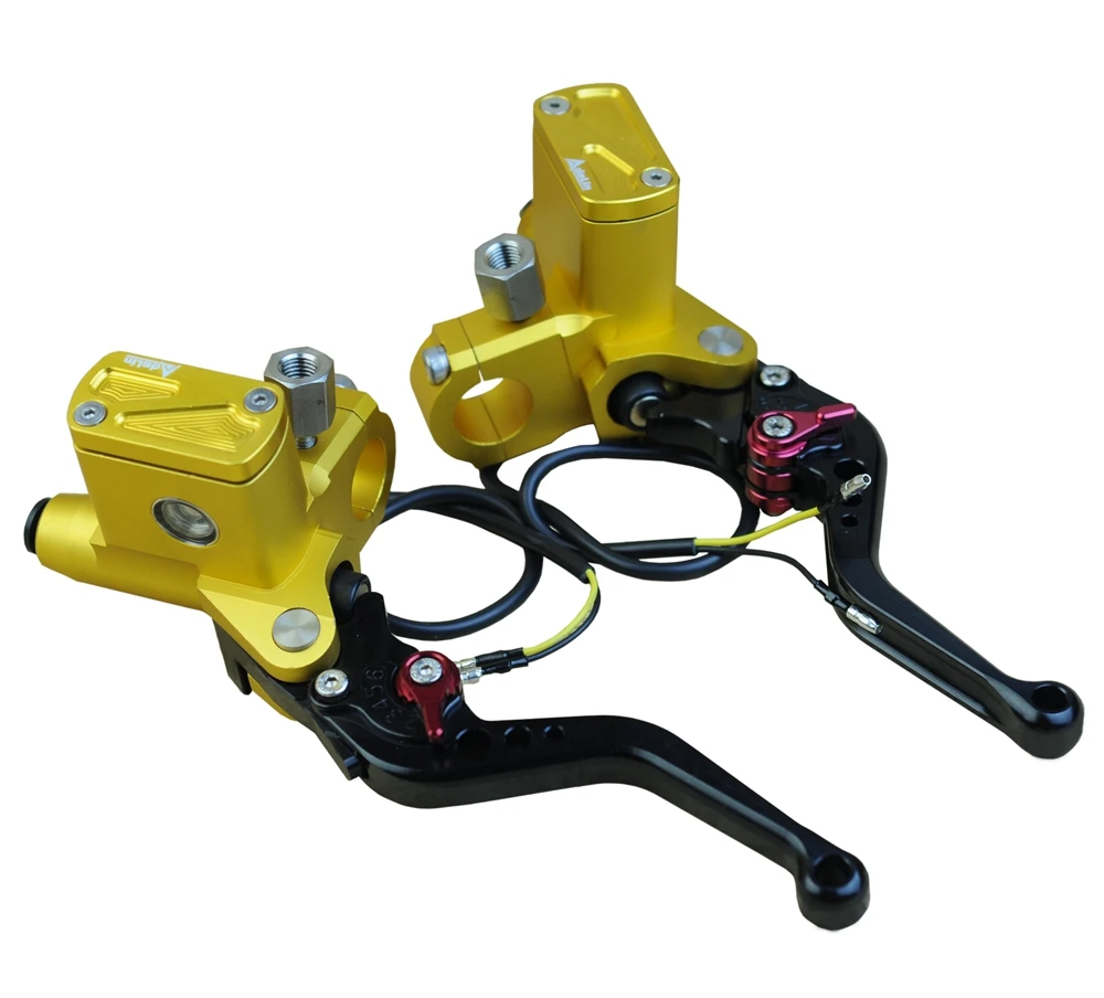 Golden One Pair Универсальный главный цилиндр тормозной насос мотоцикл гидравлический рычаг сцепления гоночный уличный велосипед для Yamaha Kawasaki Honda тормоз сцепления - Цвет: Golden One Pair