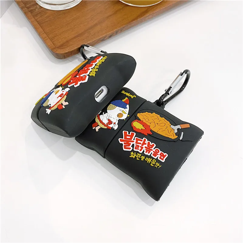 

3D Korean Food Turkey Instant Noodle Headphone Case For Apple Airpods 2 1 Air pods pro Silicone Earphone Cover Accessories box