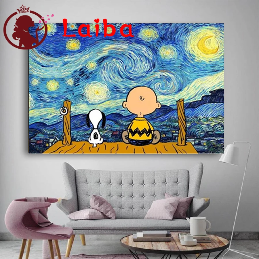 

5D DIY Diamond Painting boy and puppy looking at the landscape Mosaic Diamond Embroidery Full Square drill Rhinestone Home Decor