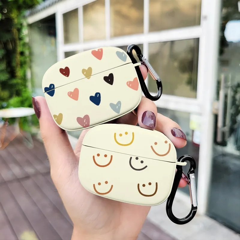 

Милый мягкий силиконовый чехол со смайликом в виде сердца для Apple Airpod 1/2, чехол для airpods 3 pro, противоударный чехол