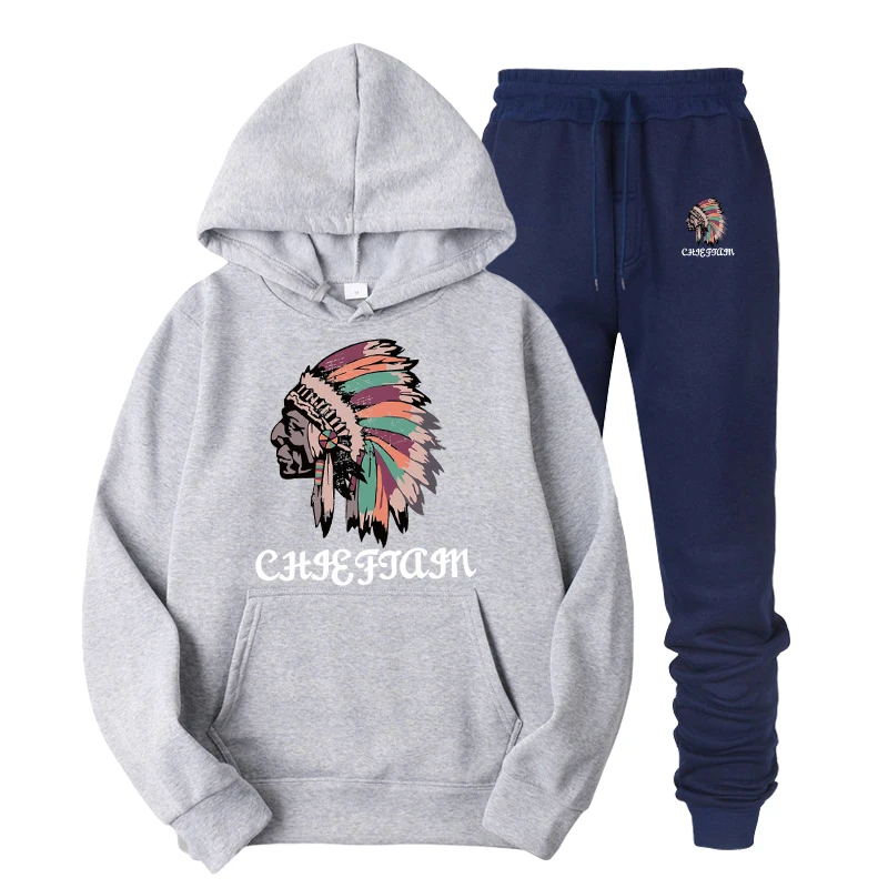 Homens Duas pechas Definir Nova Moda Camisolas Com Capuz спортивная одежда Agasalho Outono Dos Marca de Roupas H | Мужская