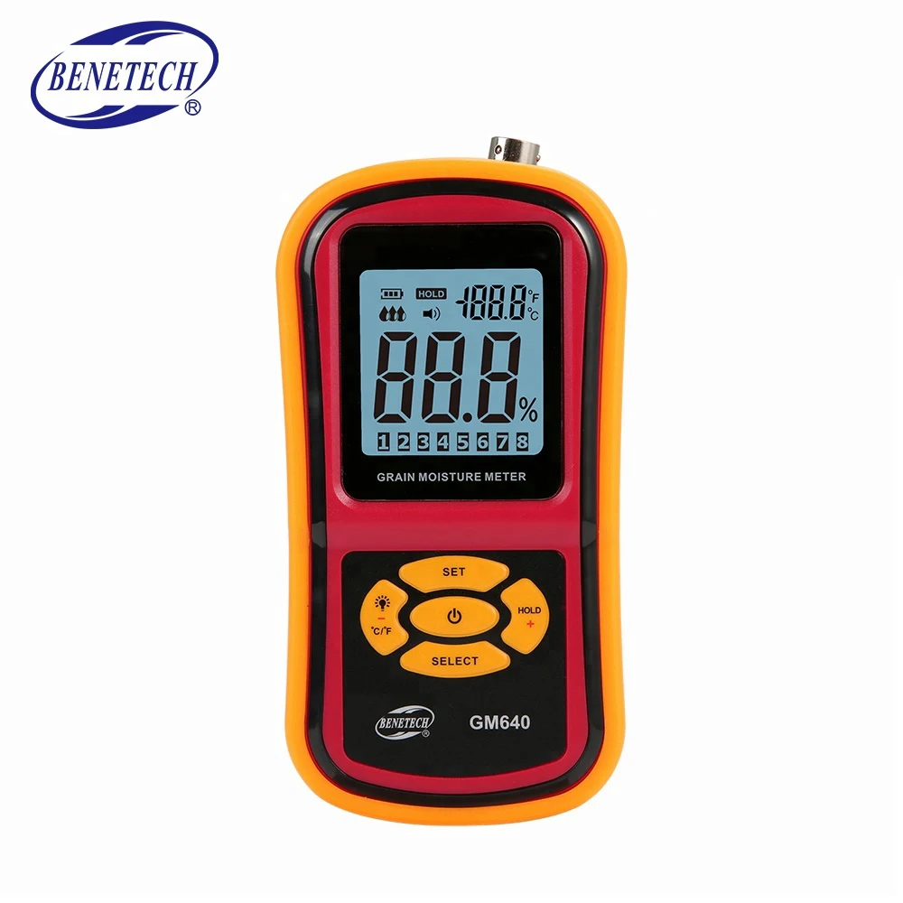

Цифровой измеритель влажности зерна BENETECH GM640 с измерением температуры для семян рисовая кукуруза