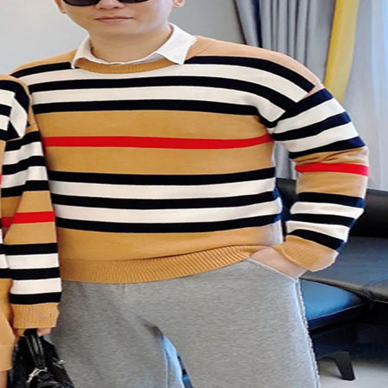 

matching mother daughter clothes , newborn girl clothes ,Warm boy-girl striped knitwear a baby set of family matching outfits