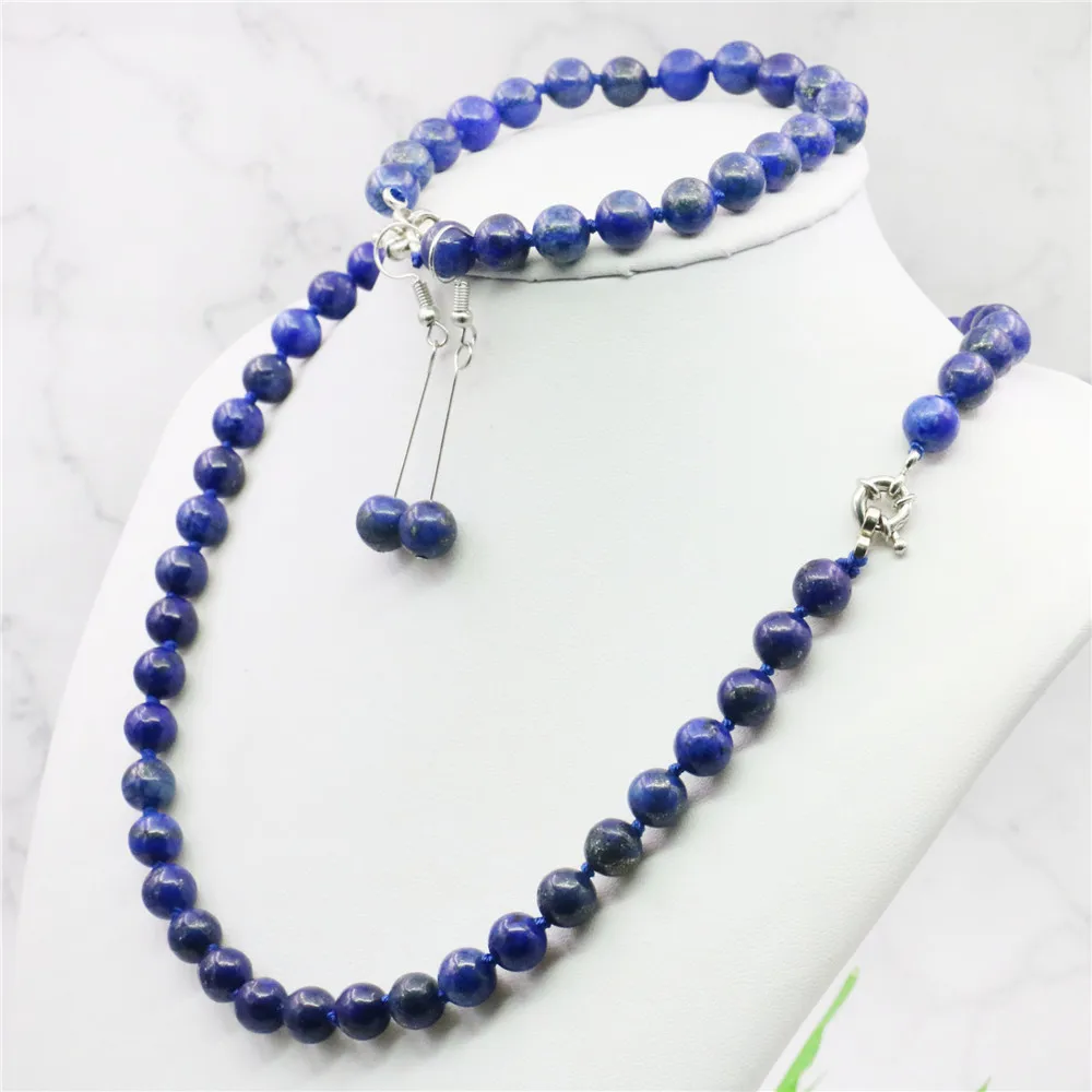 Очаровательные Круглые бусины 8 мм из египетского лазурита ожерелье яшмы браслет