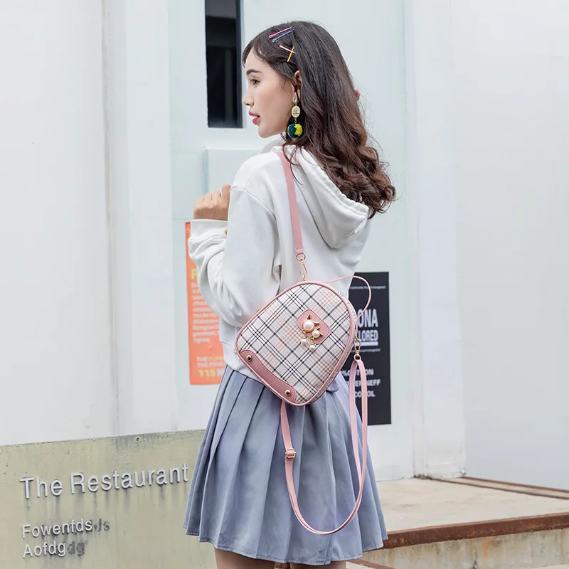 

Mini Backpack Crossbody Bag for Teenage Girls 2021 Plain Small Women Shoulder Purse Korean Style New Convertible Bag