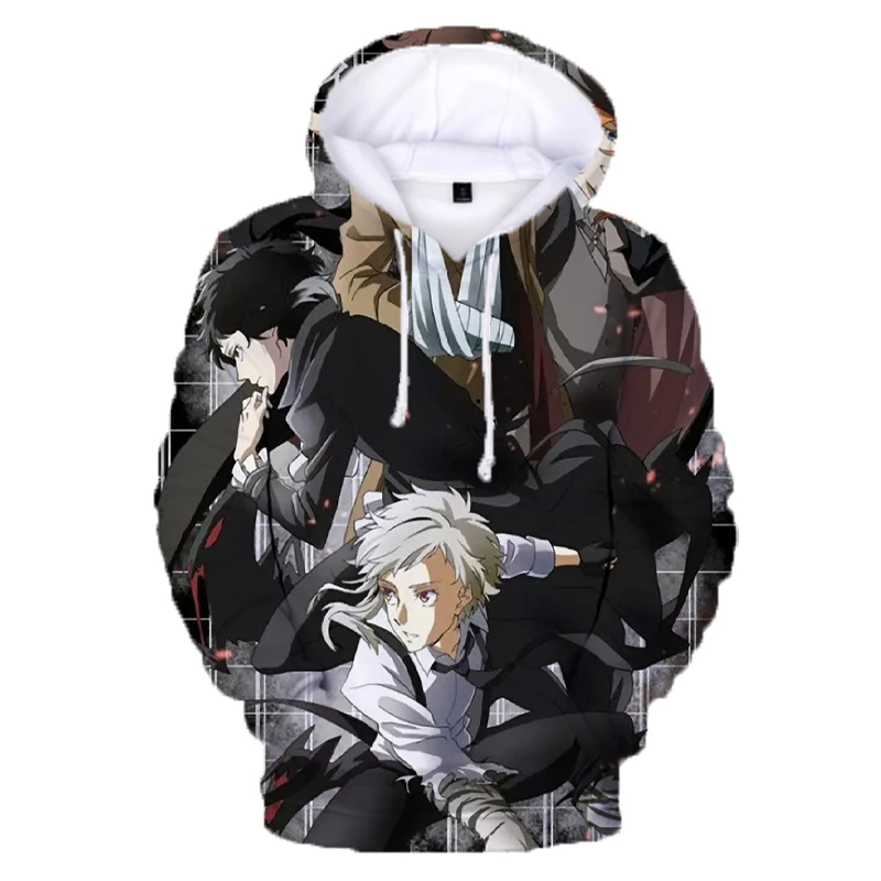 Толстовка с капюшоном для мужчин и женщин аниме бродячие псы Свитшот в стиле хип