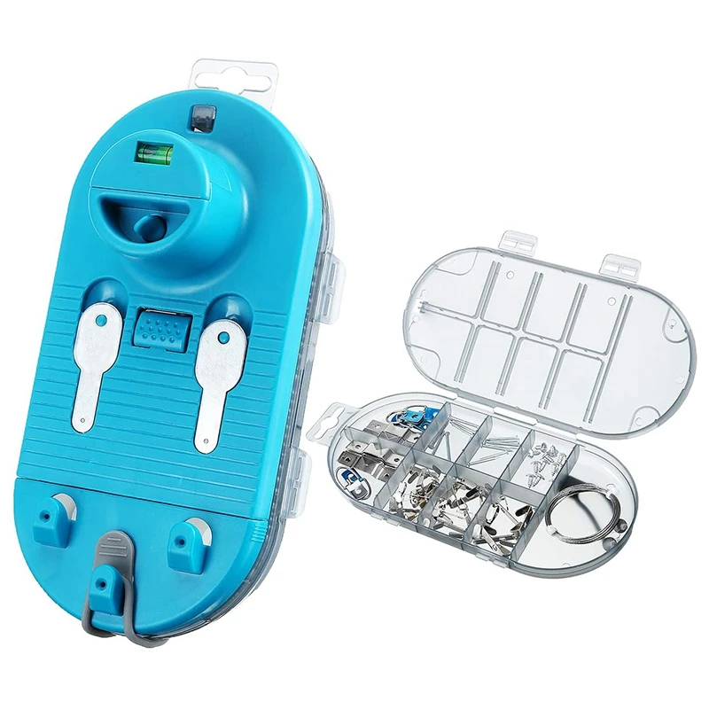 

Подвесной инструмент для картин с уровнем, универсальный вешалка для картин, Настенный комплект для подвешивания включает 85 штук оборудова...