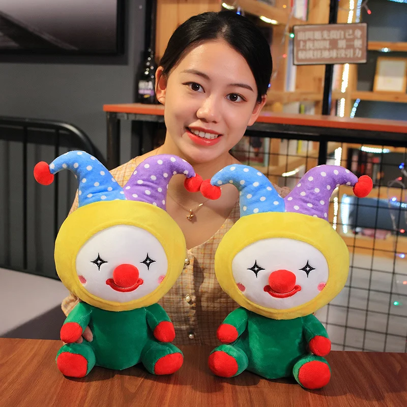 

1PC 20*32CM Kawaii Clown Plush Toy Stuffed Doll Soft Sleep Pillow For Kids Baby Girls Halloween Holiday Gift Home Decoration