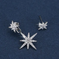 asymmetric star micro inlaid zircon earrings women earrings fashion simple banquet engagement earrings give girl birthday gift