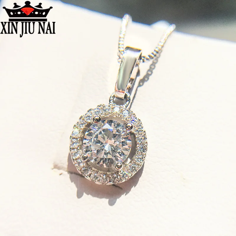 

925 sterling silver New style fine circle studded fashion pendant simple accessories clavicle necklace for women Anti-allergy