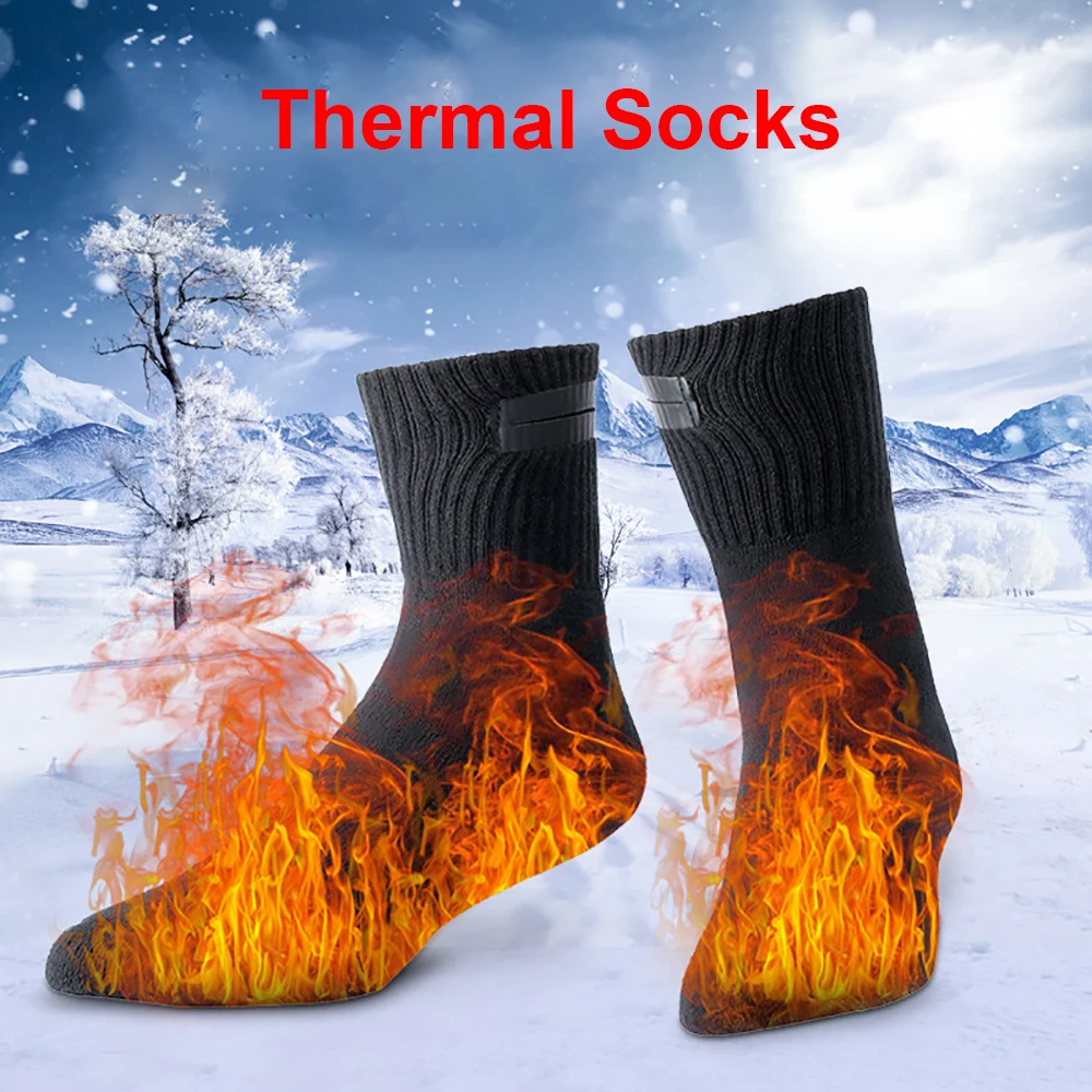 

5v регулируемые теплые носки, электрические мужские и женские носки с подогревом, перезаряжаемая батарея для улицы, зимнего спорта, катания ...