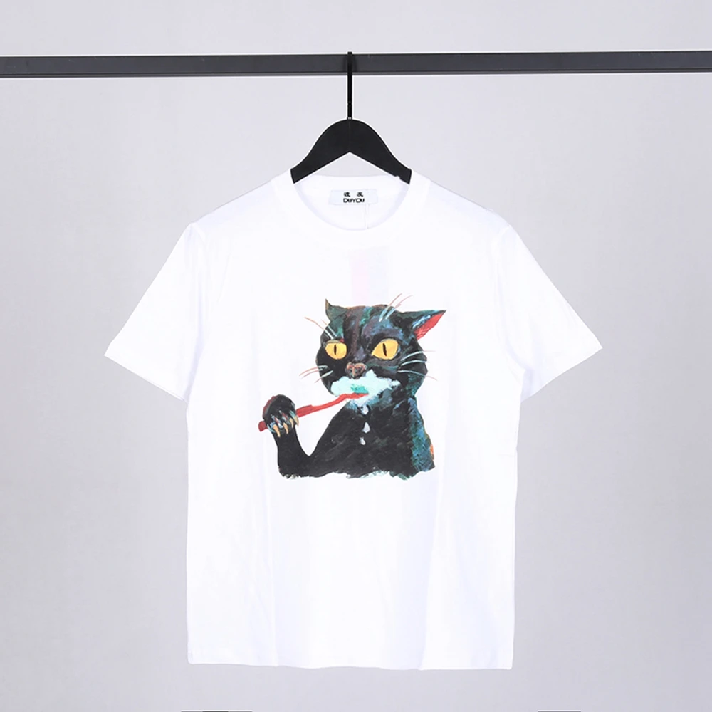 Футболка marcelo barrett с принтом кота Мужская футболка коротким рукавом Женская