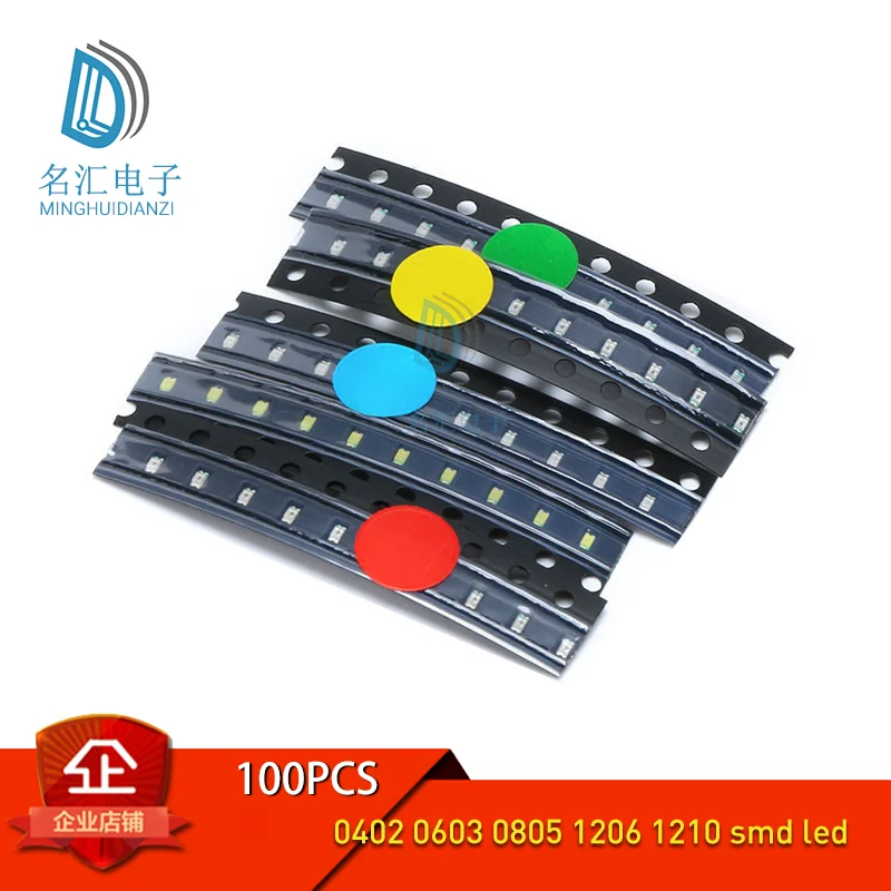 

100pcs/lot 0603 0805 1206 1210 smd led Red Yellow Green White Blue light emitting diode Clear LED Light Diode Set