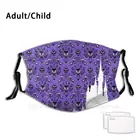 Фоны с забавным принтом волшебного замка, силуэт замка с привидениями, многоразовые фильтры Pm2.5, маска для лица с привидениями, силуэт замка