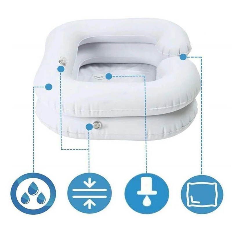 

Inflatable Shampoo Basin For The Portable Hair Washing Basin Drain Tube Bed Rest Sink The Same As The Barber Experience