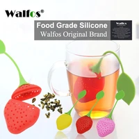 walfos silica gel strawberry tea strainer bag tea strainer bag ball sticks loose herbal spice silicone tea infuser filter tools