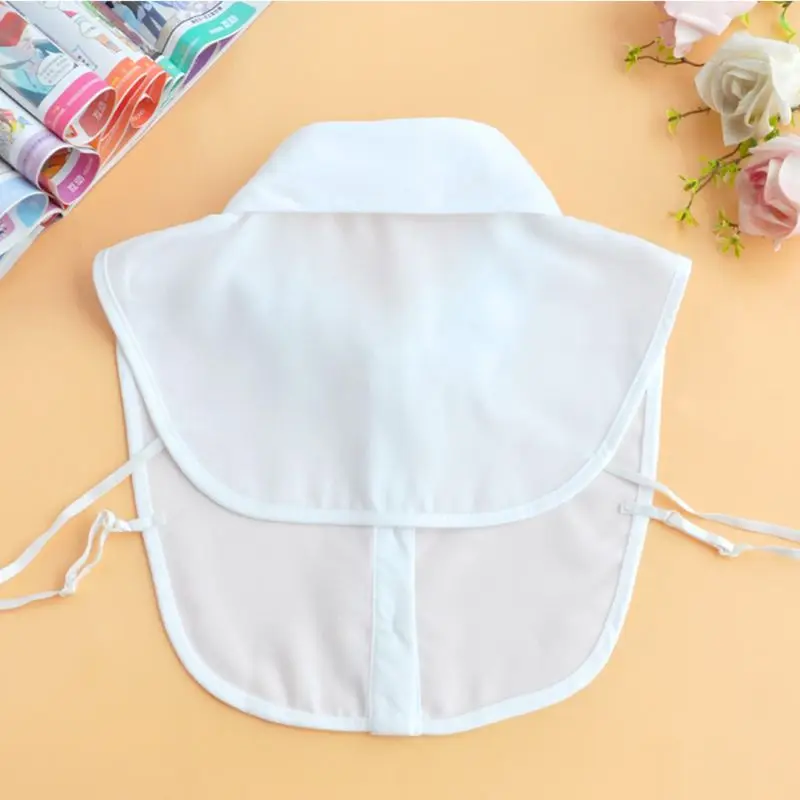 

Womens Detachable Blouse False Collar Handmade Beading Rhinestone Sequins Flower Lapel Adjustable Half-Shirt Necklace K3NF