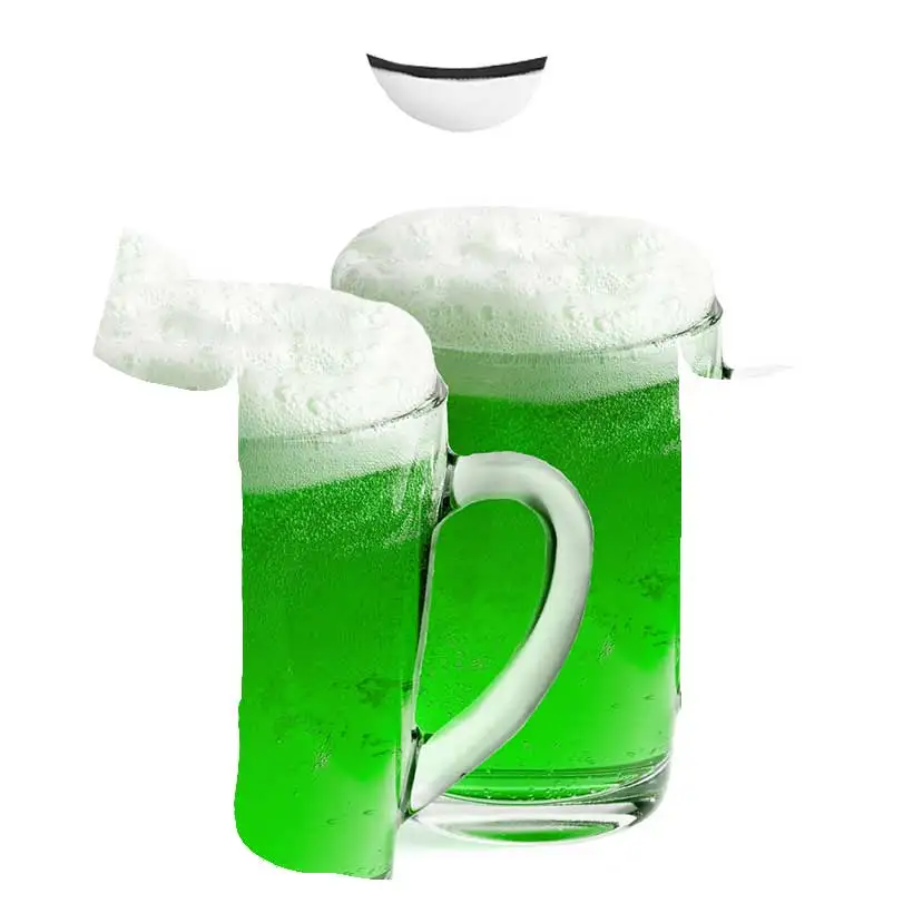 2020 желтая летняя футболка с цифровым 3D-принтом пива из пенопласта мужская и