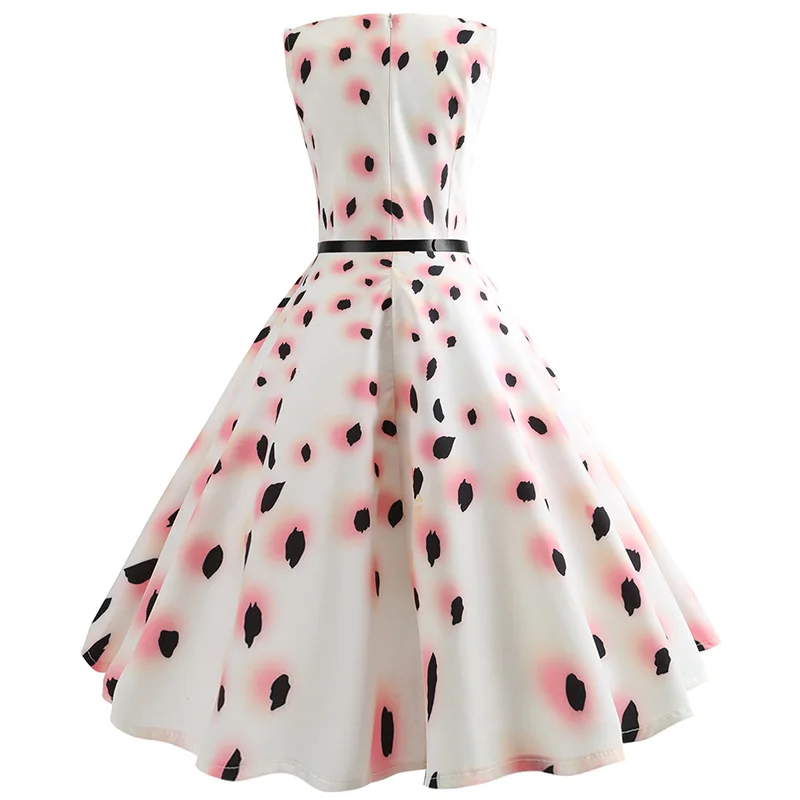 Женское платье в винтажном стиле розового и черного цвета с острым носком весна