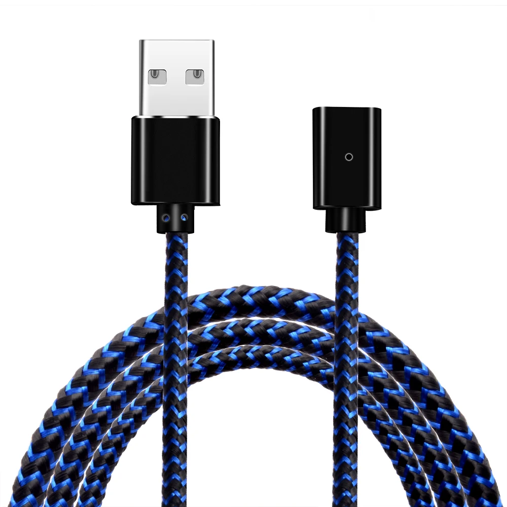Micro USB Магнитный кабель Quick Charge 3.0A type C USB кабель телефонный кабель для быстрой зарядки Шнур для iphone samsung USB C кабель - Цвет: Only Cable Blue