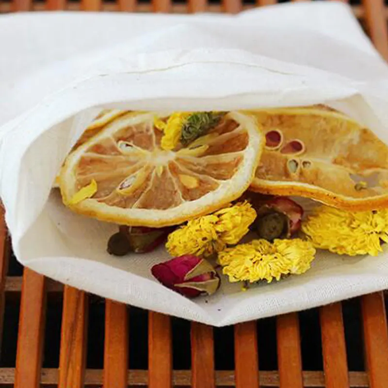 10 шт./лот пустые чайные пакеты хлопковая муслиновая сетка на шнурке Чайный фильтр