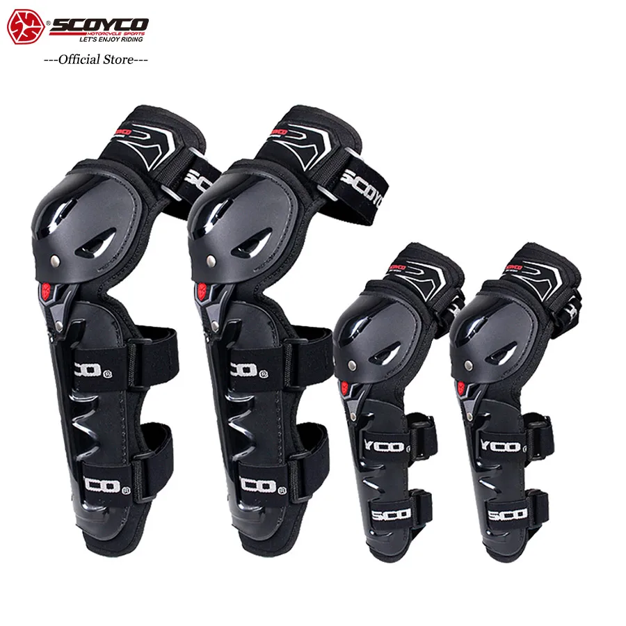 

SCOYCO Motorcycle Knee&Elbow Guard 4 pcs PP Shell Protection Shin Protector Safe Cycling Racing Extreme Sport Equipment K11H11-2