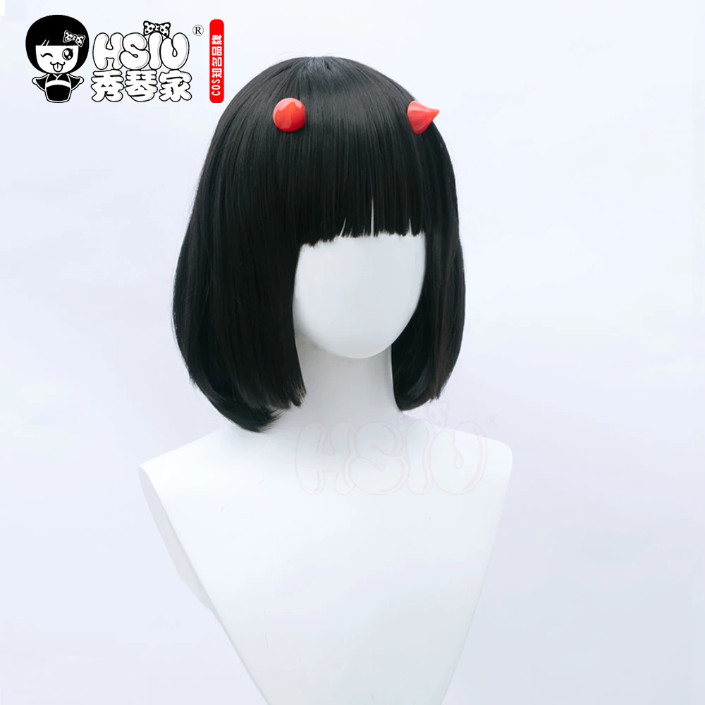 Милые женские черные короткие волосы HSIU из игры Onmyoji Косплей Onikiri + Бесплатные аксессуары для волос
