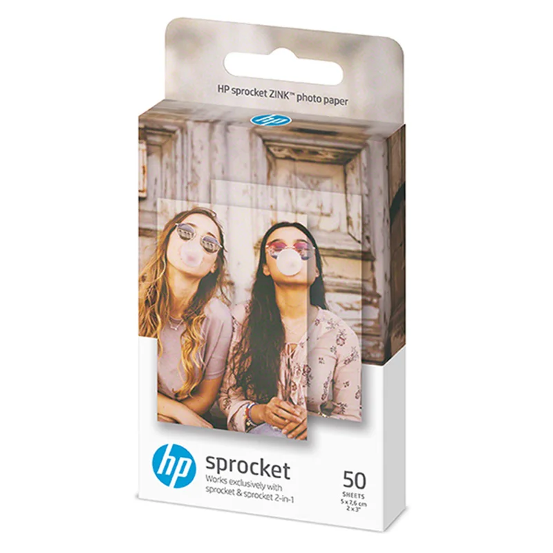 50 листов/коробка фотобумага Zink 5*7,6 см(2x3 дюйма) для hp Sprocket фотопринтеров без чернил липкая портативная печать