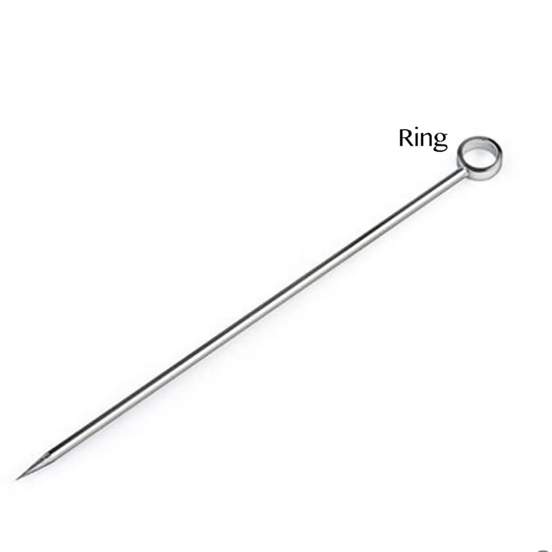 

DEOUNY 10PCS Cocktail Labels Skewers Bar Decoration Fork Stainless steel Fruit Martini Sign Salad Needle Toothpick Tools