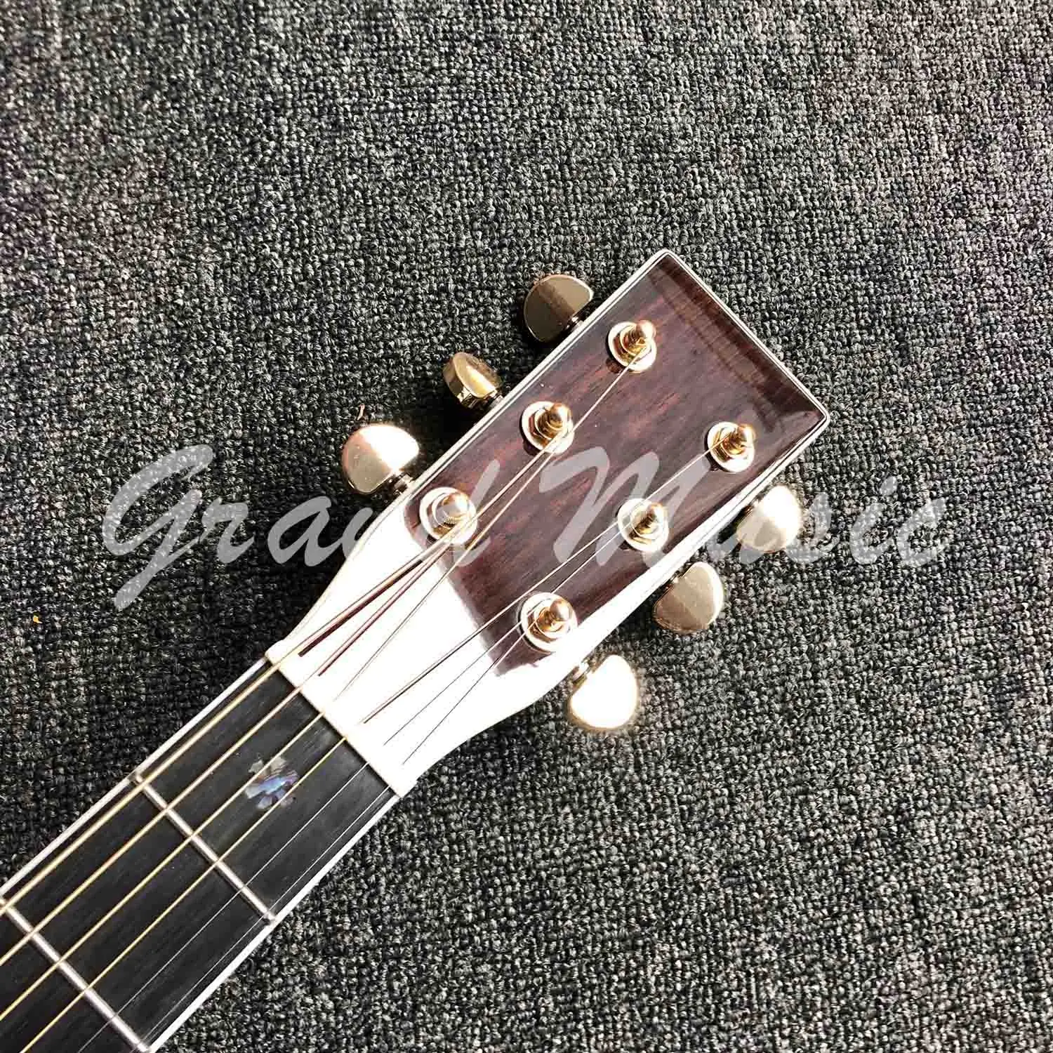 Custom Solid Spruce Wood Abalone Binding Acoustic Guitar 39 Inches 000 |