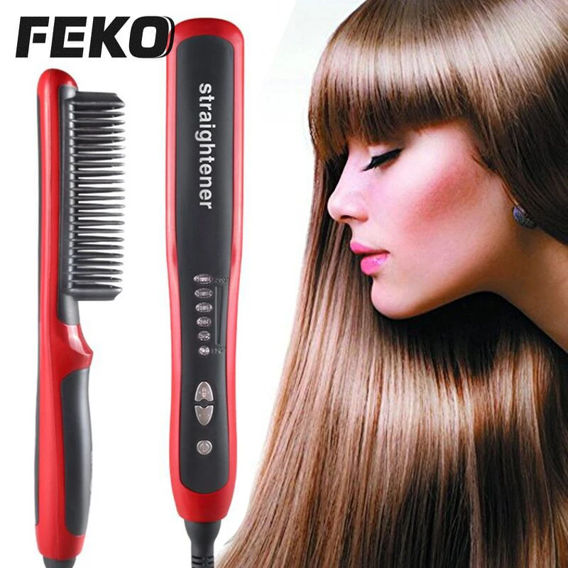 

Hair Straightener Heating Combs Men Beard Comb Ceramic Curler Multifunctional Hair Brush Straighteners Hair Styling Tools