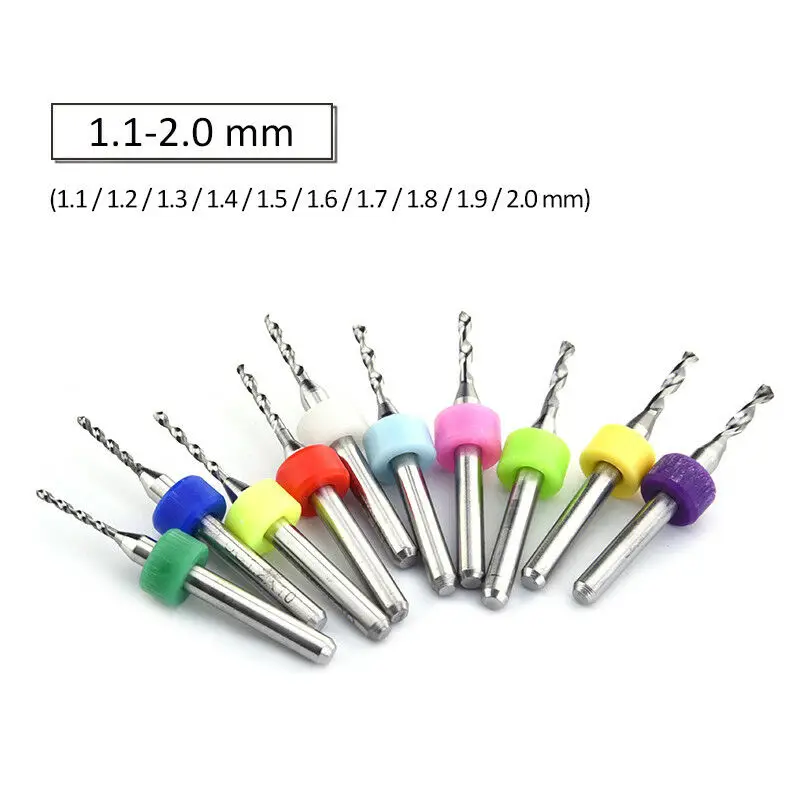 

1.1-2.0mm Carbide PCB Print Circuit Board Drill Bits Rotary Power Tool Accessory
