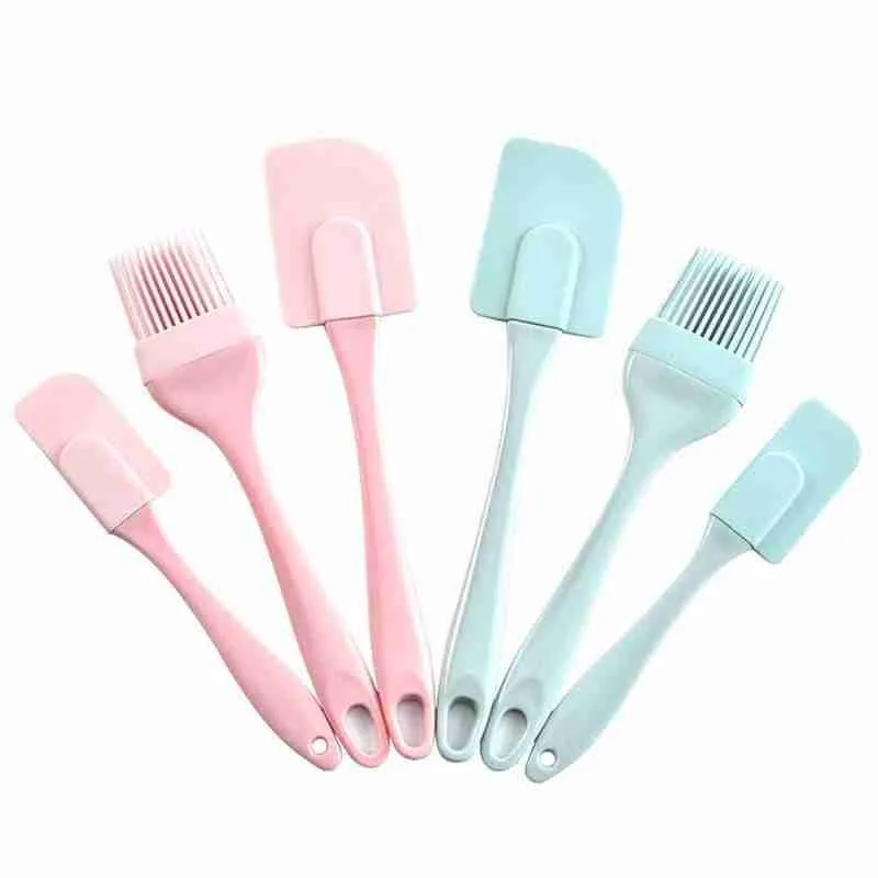 

3PCS/Set Silicone Cream Butter Scraper Brush Set DIY Bread Tool Baking Heat Batter Oil Cake Kitchen Resistant Mixing Spatul I9O4