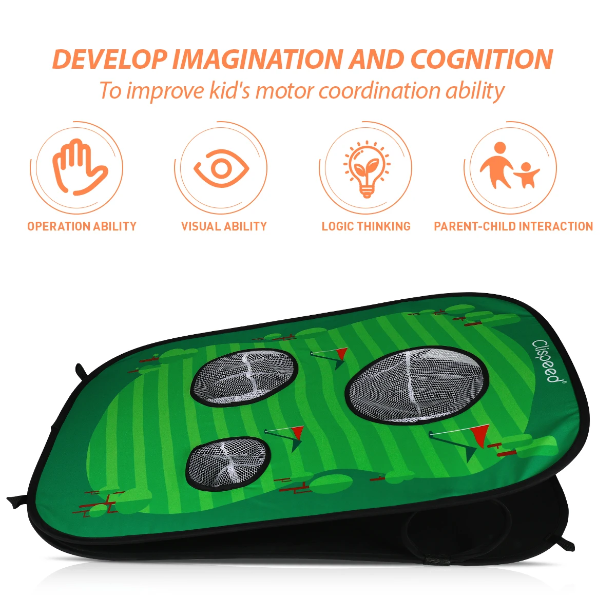 Clispeed Foldable Golf Chipping Net Cornhole Game Set Golfing Target For Indoor Outdoor Practice Training | Спорт и развлечения