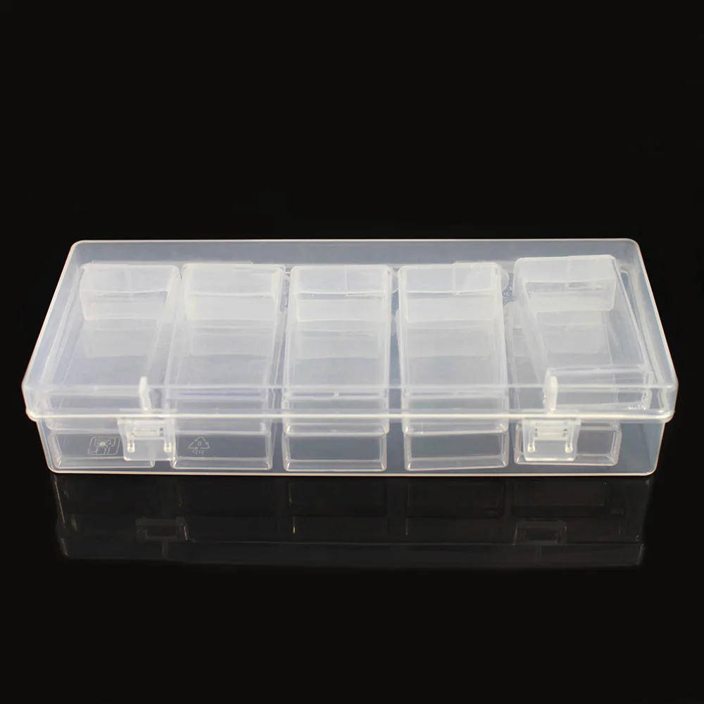 

1pcs Big Clear Plastic Storage Box with Removeable 12 Grids Small Boxes Organizer Jewelry Rhinestone Beads Storaging Container