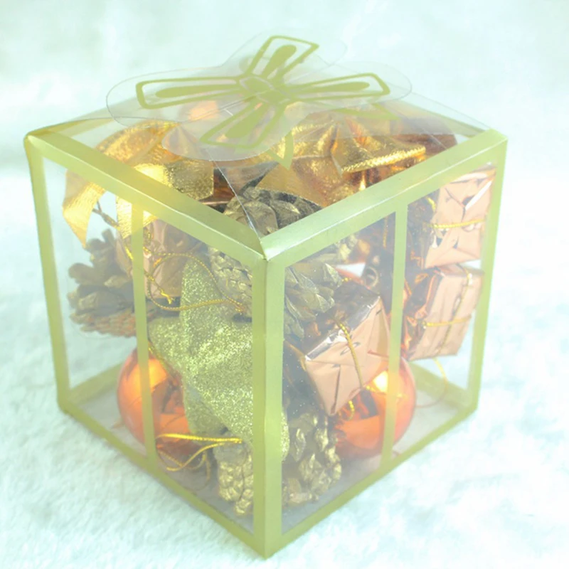 Новогодние елочные украшения 24 штуки бронзового цвета пенопластовый шар