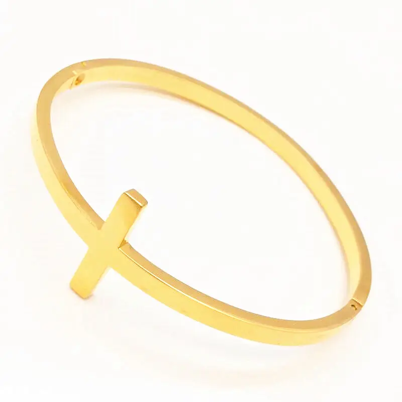 Классические браслеты LOOKER с крестом цвета розового золота из нержавеющей стали