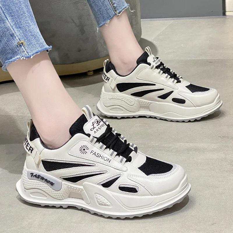

Sneakers Women Shoes 2021 Fashion Breathable Sport Ladies Trainers Casual Thick Bottom Chunky Sneakers Women Chaussure Femme