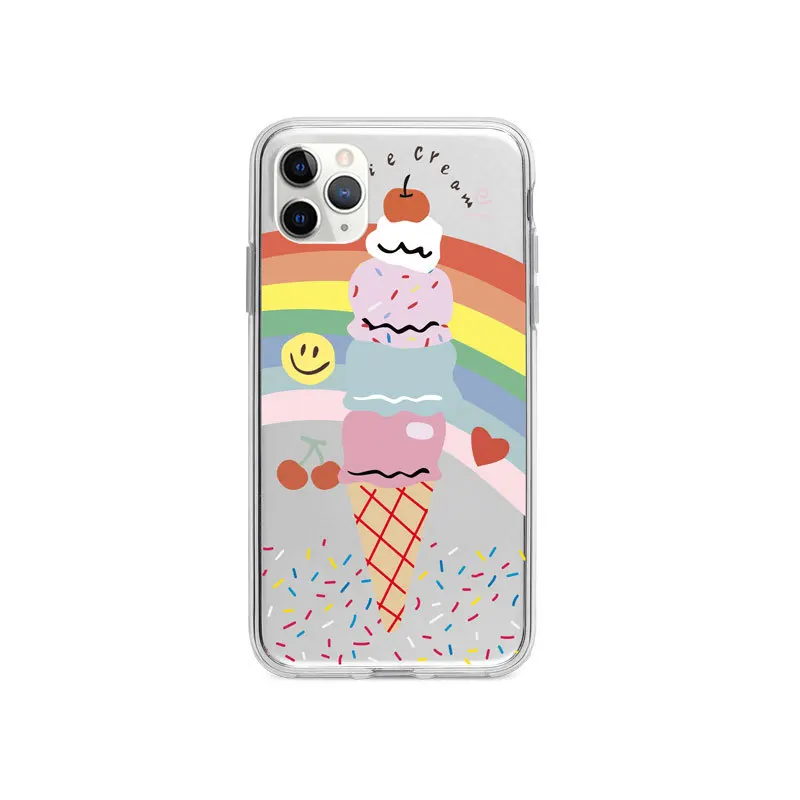 

Ins Cartoon Ice Cream Suitable for Iphone11 12pro Mobile Phone Case Xs Max Suitable for 7/8plus Apple X/XR Cute SE2 Anti-drop