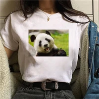 panda zoo printing women t shirt summer short sleeve o neck women tops tshirt top graphic t shirt printing t shirt female