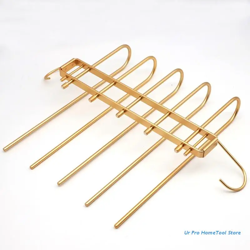 

Trousers Scarf Hangers W/ Clip Can Hang 5 Pairs of Trousers/Pants/Scarves Aluminum Alloy Closet Hnagers 12.6x18.5in M17E