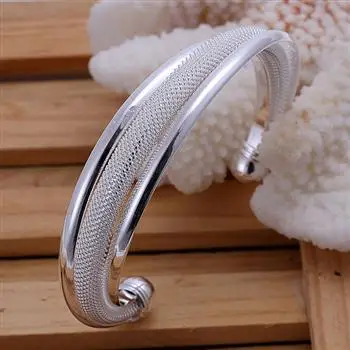 

Beveled Mesh Bracelet Fashion geometric silver bracelet B019 lknspcb019