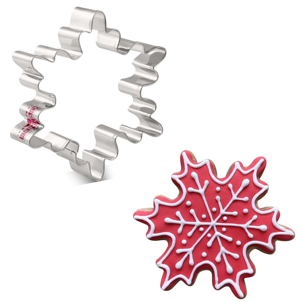 

KENIAO Snowflake Cookie Cutter for Christmas Party - 8.3 x 9.5 CM - Winter Biscuit Fondant Bread Sandwich Mold - Stainless Steel