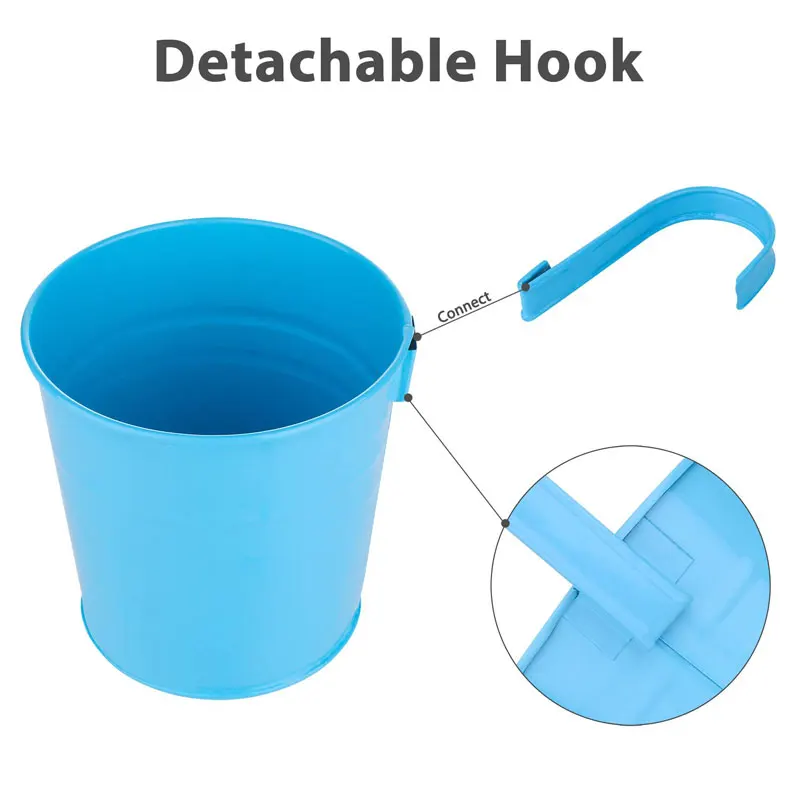 Настенный держатель для цветов из железа садовый горшок балкона жестяное ведро