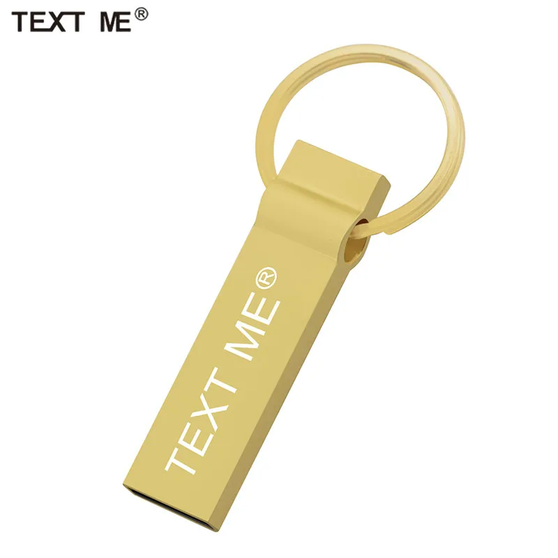 

TEXT ME Creative Metal USB 2.0 4GB 8GB 16GB 32GB Pendrive 64GB memory stick metal USB Stick pen drive Creative U Disk Gift