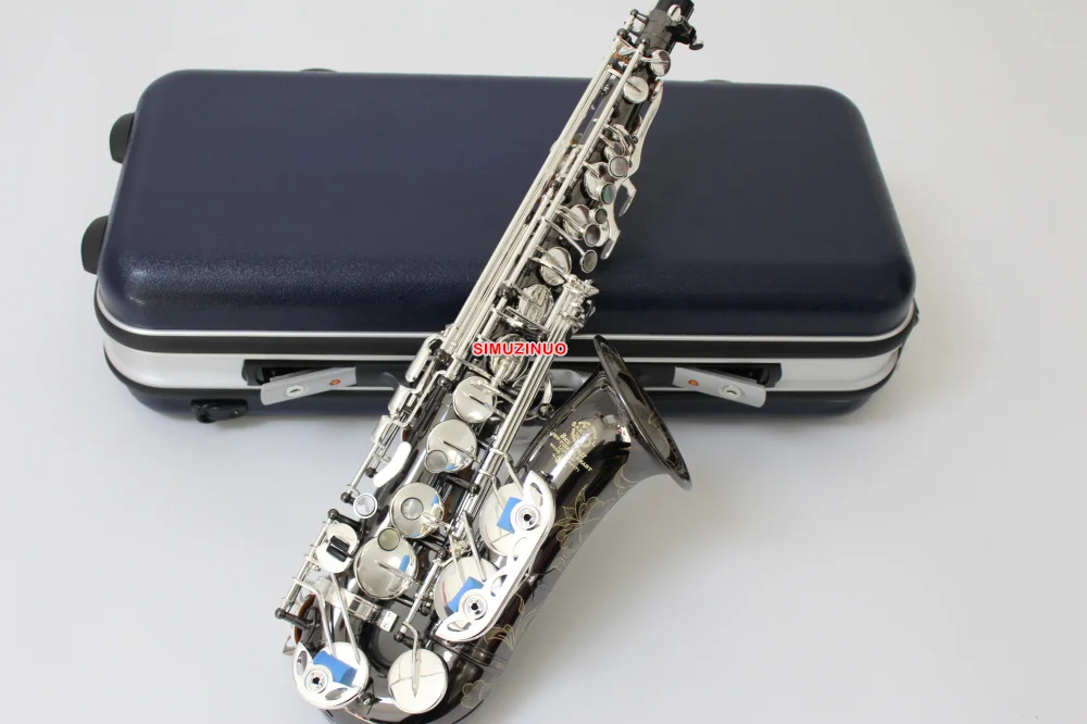 

Новый профессиональный черный никелевый корпус и фотомагнитный альт-саксофон высота F # с ABS Ключи с серебристым напылением
