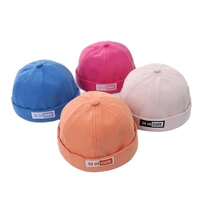 new cute baby beanies cap boys girls docker sailor casual caps for 1 4 years kids rolled cuff retro brimless hat adjustable